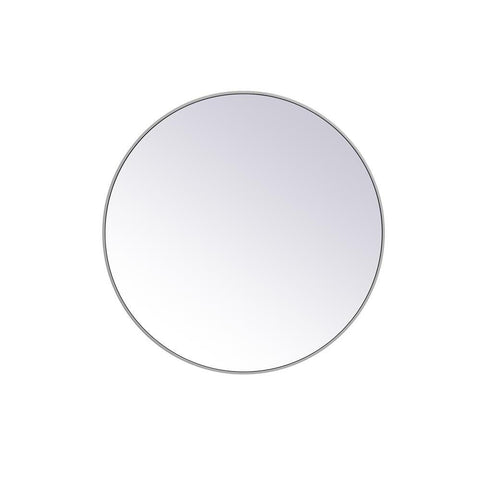 Elegant Lighting Metal frame round mirror 39 inch in Grey