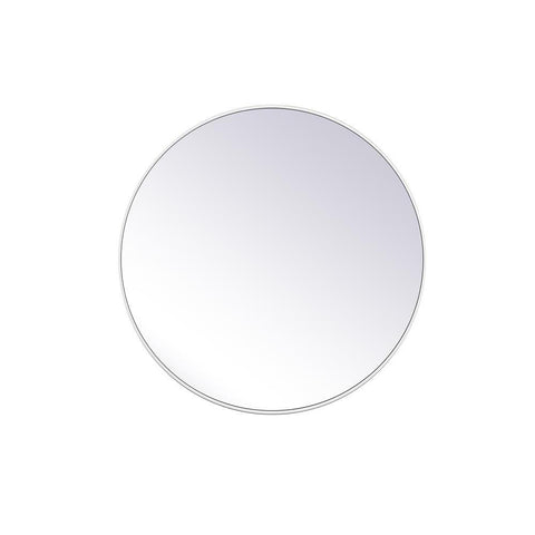 Elegant Lighting Metal frame round mirror 39 inch in White