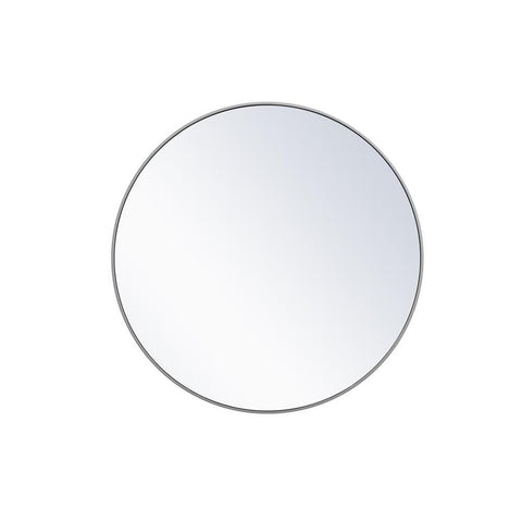 Elegant Lighting Metal frame round mirror 42 inch Grey