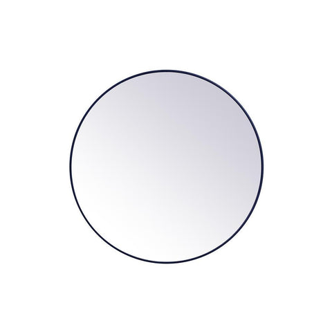 Elegant Lighting Metal frame round mirror 45 inch in Blue
