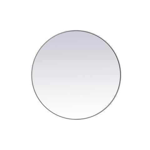 Elegant Lighting Metal frame round mirror 45 inch in Grey