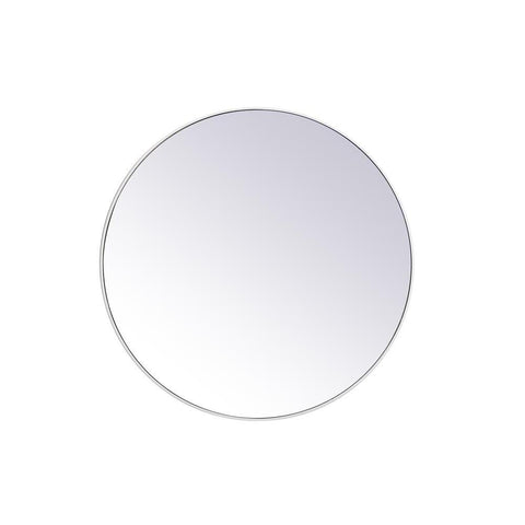 Elegant Lighting Metal frame round mirror 45 inch in White