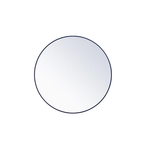 Elegant Lighting Metal frame round mirror 48 inch Blue