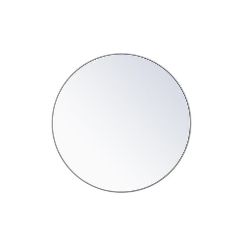 Elegant Lighting Metal frame round mirror 48 inch Grey