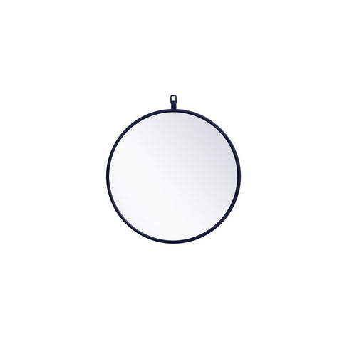 Elegant Lighting Metal frame round mirror with decorative hook 18 inch in Blue