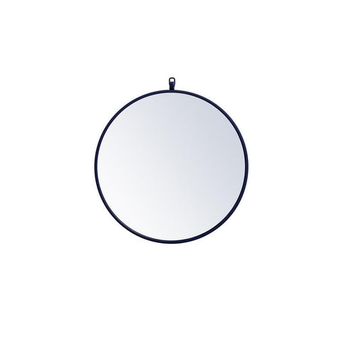 Elegant Lighting Metal frame round mirror with decorative hook 21 inch in Blue