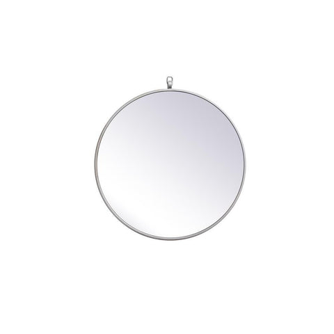 Elegant Lighting Metal frame round mirror with decorative hook 21 inch in Silver