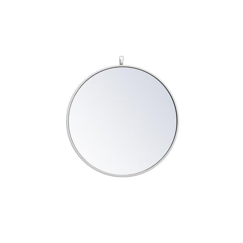 Elegant Lighting Metal frame round mirror with decorative hook 21 inch in White