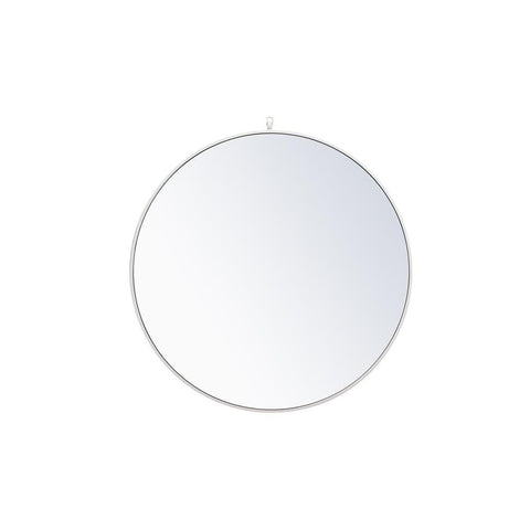 Elegant Lighting Metal frame round mirror with decorative hook 36 inch in White
