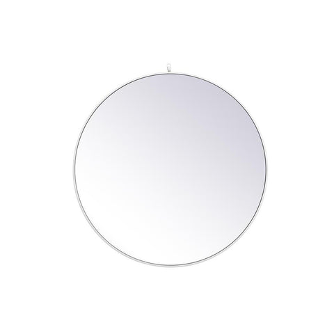 Elegant Lighting Metal frame round mirror with decorative hook 39 inch in White