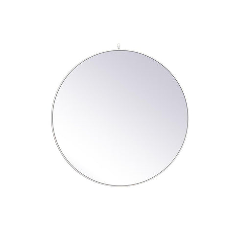 Elegant Lighting Metal frame round mirror with decorative hook 45 inch in White