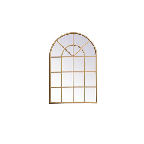 Elegant Lighting Metal windowpane mirror 28 inch in in x 41 inch in in Brass