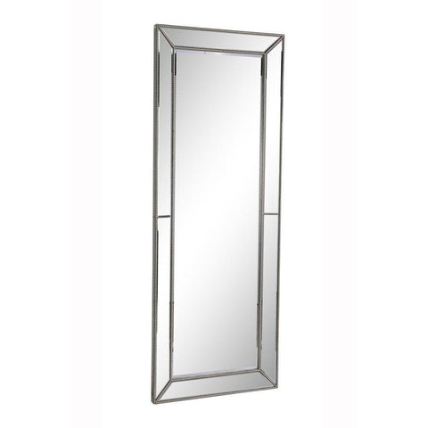 Elegant Lighting Modern 80 in. Contemporary Mirror in Silver leaf