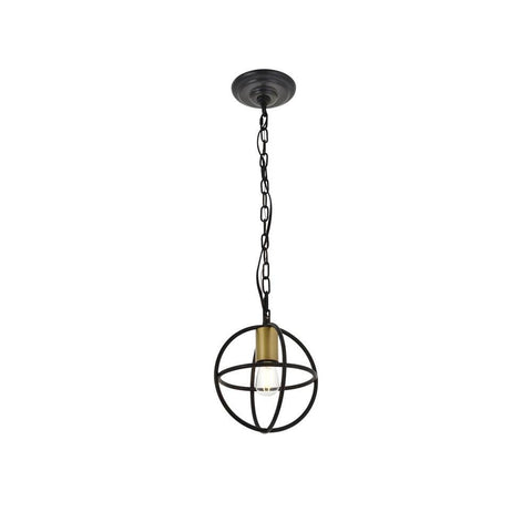 Elegant Lighting Octavia 1 light Brass and Dark Brown Pendant