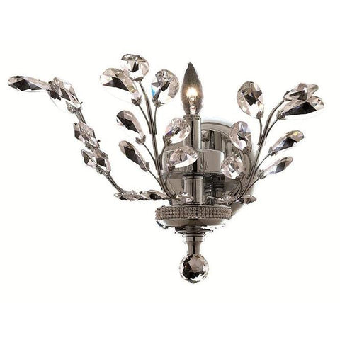 Elegant Lighting Orchid 1 light Chrome Wall Sconce Clear Royal Cut Crystal
