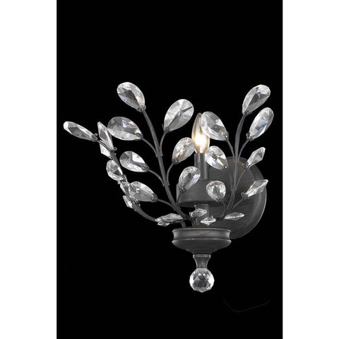 Elegant Lighting Orchid 1 light Dark Bronze Wall Sconce Clear Swarovski Elements Crystal