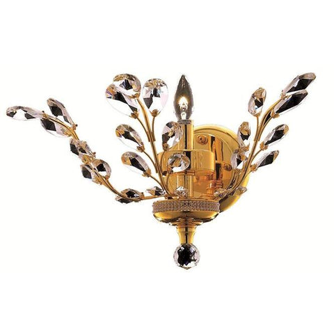 Elegant Lighting Orchid 1 light Gold Wall Sconce Clear Royal Cut Crystal
