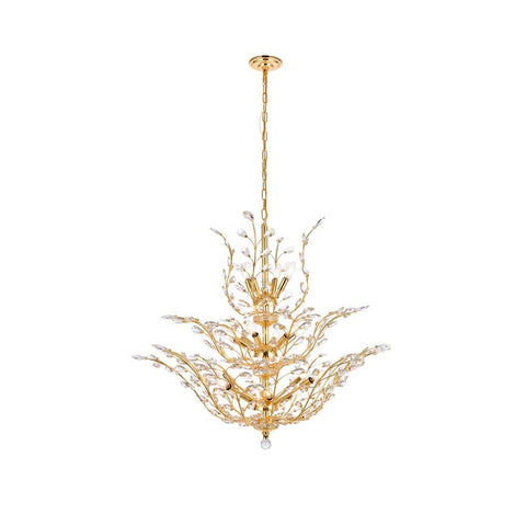 Elegant Lighting Orchid 18 light Gold Chandelier Clear Royal Cut Crystal