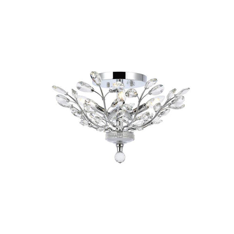 Elegant Lighting Orchid 4 light Chrome Flush Mount Clear Elegant Cut Crystal
