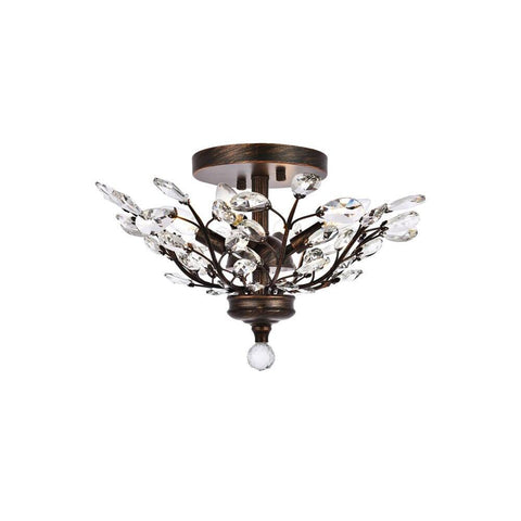 Elegant Lighting Orchid 4 light Dark Bronze Flush Mount Clear Elegant Cut Crystal
