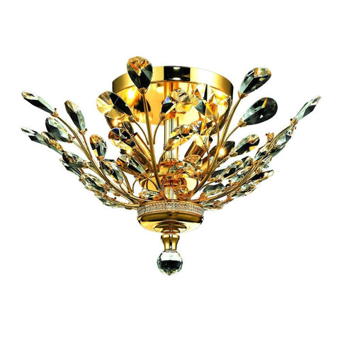 Elegant Lighting Orchid 4 light Gold Flush Mount Clear Elegant Cut Crystal