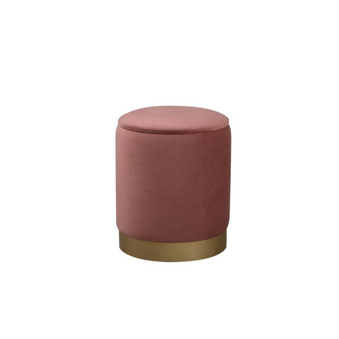 Elegant Lighting Ozman round 14 inch ottoman in pink