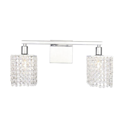 Elegant Lighting Phineas 2 light Chrome and Clear Crystals wall sconce