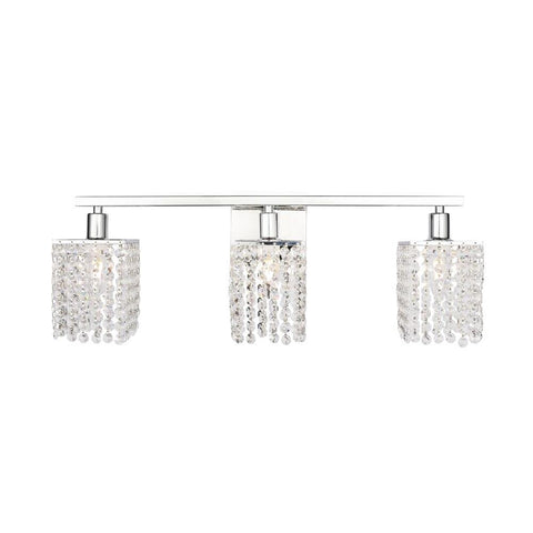 Elegant Lighting Phineas 3 light Chrome and Clear Crystals wall sconce