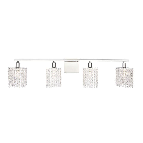 Elegant Lighting Phineas 4 light Chrome and Clear Crystals wall sconce
