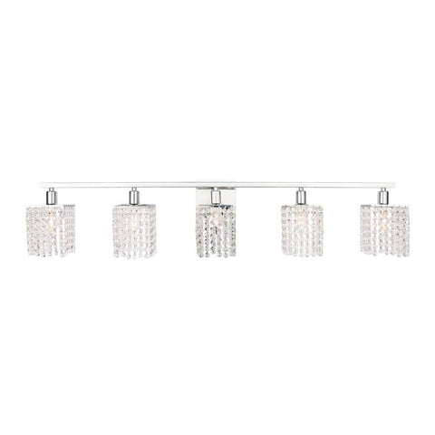 Elegant Lighting Phineas 5 light Chrome and Clear Crystals wall sconce