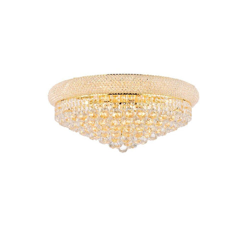 Elegant Lighting Primo 12 light Gold Flush Mount Clear Swarovski Elements Crystal