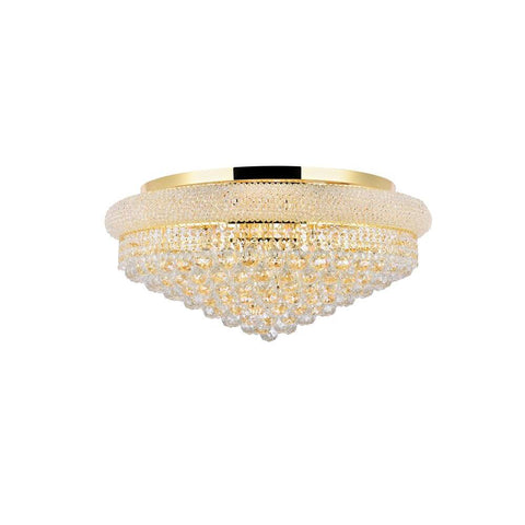 Elegant Lighting Primo 15 light Gold Flush Mount Clear Royal Cut Crystal