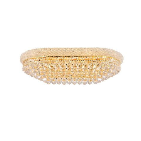 Elegant Lighting Primo 18 light Gold Flush Mount Clear Royal Cut Crystal