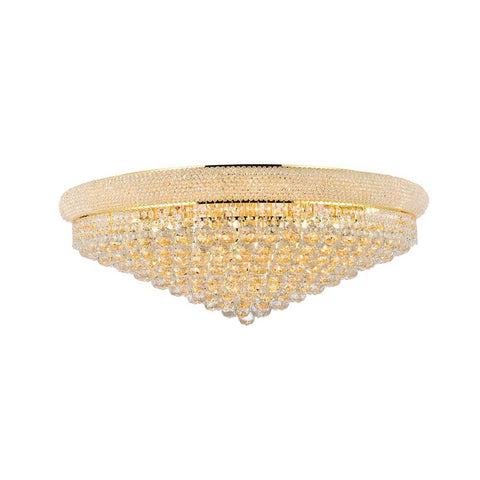Elegant Lighting Primo 20 light Gold Flush Mount Clear Elegant Cut Crystal