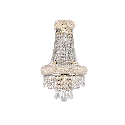 Elegant Lighting Primo 4 light Chrome Wall Sconce Clear Royal Cut Crystal