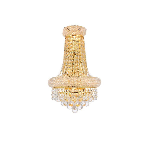 Elegant Lighting Primo 4 light Gold Wall Sconce Clear Elegant Cut Crystal