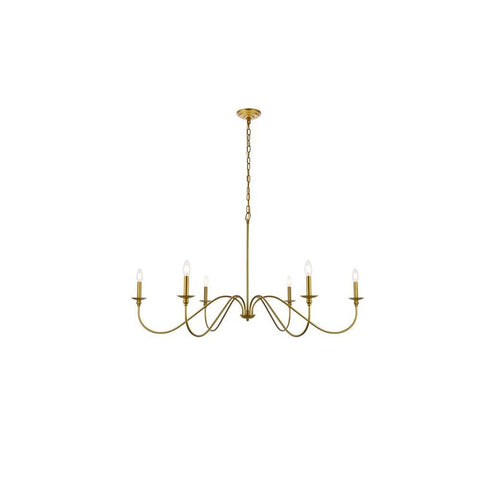 Elegant Lighting Rohan 48 inch chandelier in brass