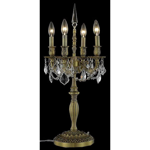 Elegant Lighting Rosalia 4 light French Gold Table Lamp Clear Elegant Cut Crystal