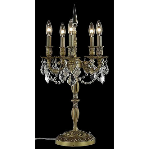 Elegant Lighting Rosalia 5 light French Gold Table Lamp Clear Elegant Cut Crystal