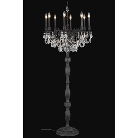 Elegant Lighting Rosalia 8 light Dark Bronze Floor Lamp Clear Elegant Cut Crystal