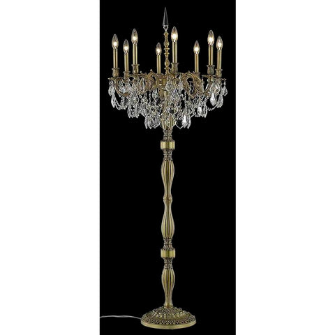 Elegant Lighting Rosalia 8 light French Gold Floor Lamp Clear Elegant Cut Crystal