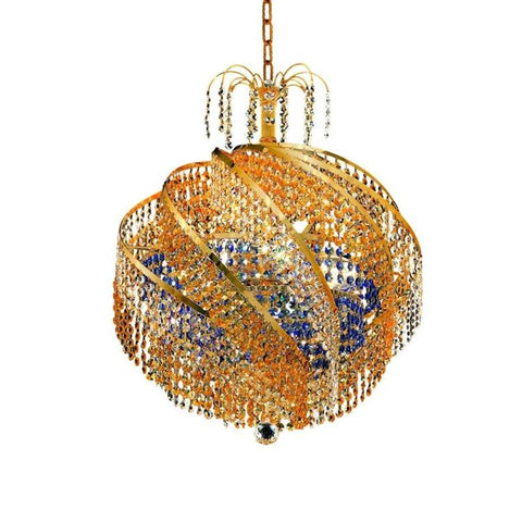 Elegant Lighting Spiral 10 light Gold Chandelier clear Royal Cut Crystal