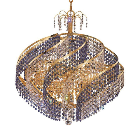 Elegant Lighting Spiral 15 light Gold Chandelier clear Swarovski Elements Crystal