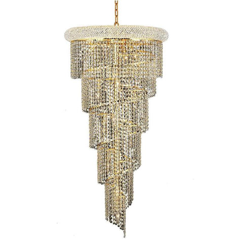 Elegant Lighting Spiral 18 light Gold Chandelier Clear Swarovski Elements Crystal