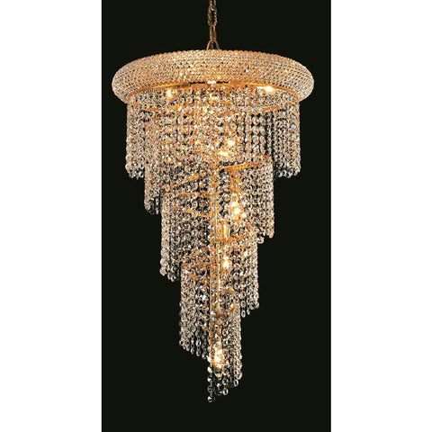Elegant Lighting Spiral 8 light Gold Pendant Clear Royal Cut Crystal