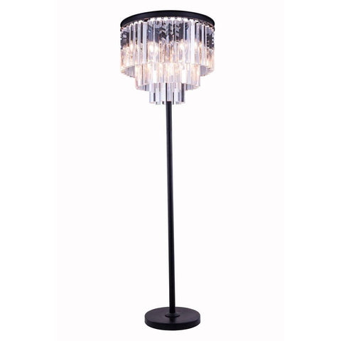 Elegant Lighting Sydney 8 light Matte Black Floor Lamp Clear Royal Cut Crystal