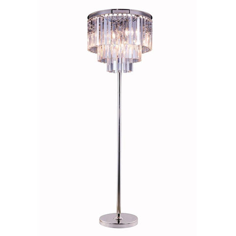 Elegant Lighting Sydney 8 light Polished nickel Floor Lamp Clear Royal Cut Crystal
