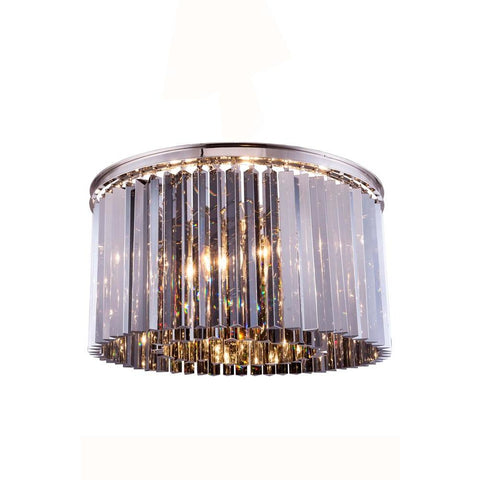 Elegant Lighting Sydney 8 light Polished nickel Flush Mount Clear Royal Cut Crystal