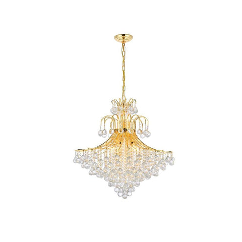 Elegant Lighting Toureg 15 light Gold Chandelier Clear Swarovski Elements Crystal