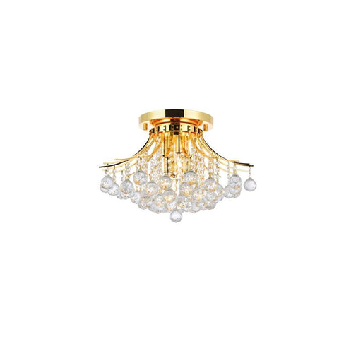 Elegant Lighting Toureg 6 light Gold Flush Mount Clear Elegant Cut Crystal